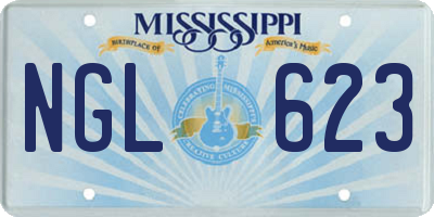 MS license plate NGL623