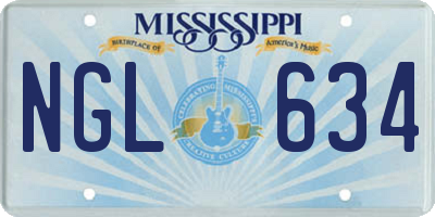 MS license plate NGL634