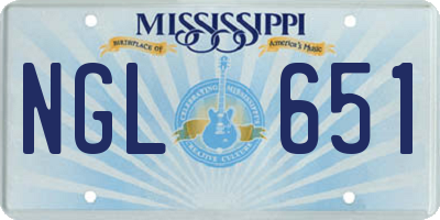 MS license plate NGL651