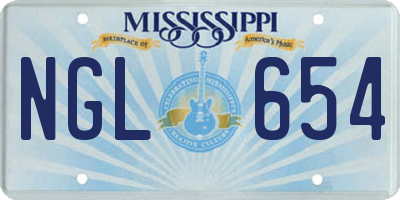 MS license plate NGL654