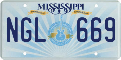MS license plate NGL669