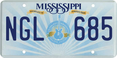MS license plate NGL685