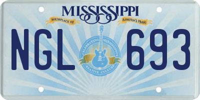 MS license plate NGL693