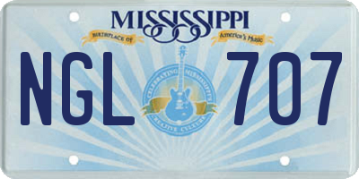 MS license plate NGL707