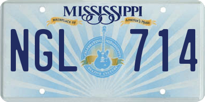 MS license plate NGL714