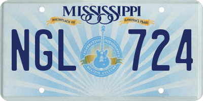 MS license plate NGL724