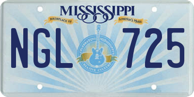 MS license plate NGL725