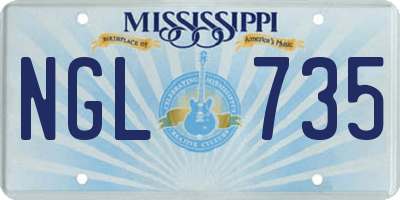 MS license plate NGL735