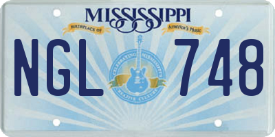 MS license plate NGL748