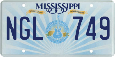 MS license plate NGL749