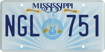MS license plate NGL751