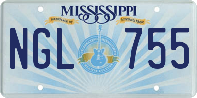 MS license plate NGL755