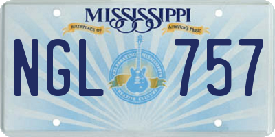MS license plate NGL757