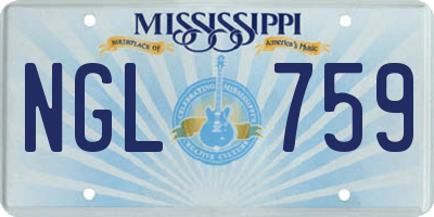 MS license plate NGL759