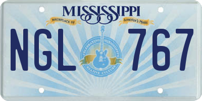 MS license plate NGL767