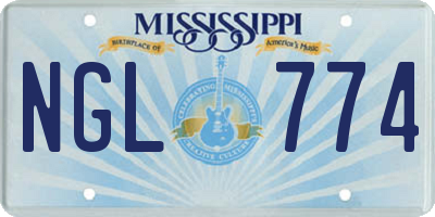 MS license plate NGL774