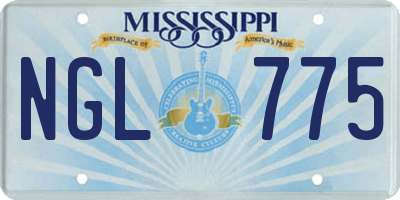 MS license plate NGL775