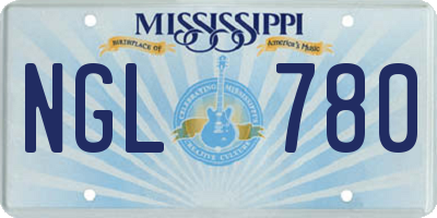 MS license plate NGL780