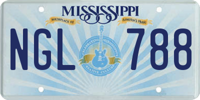 MS license plate NGL788
