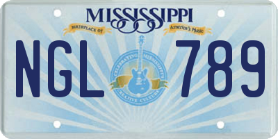 MS license plate NGL789
