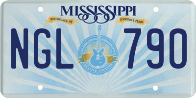 MS license plate NGL790