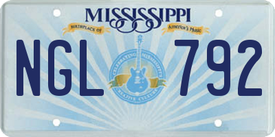 MS license plate NGL792