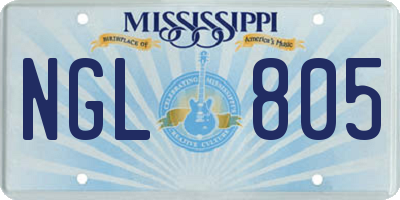 MS license plate NGL805