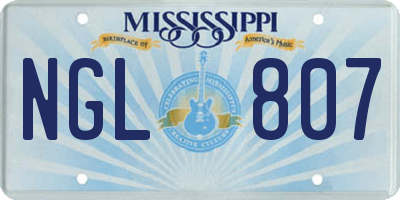 MS license plate NGL807