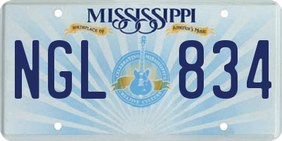 MS license plate NGL834
