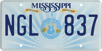 MS license plate NGL837