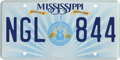 MS license plate NGL844