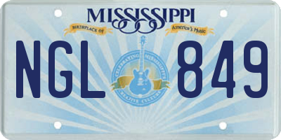 MS license plate NGL849