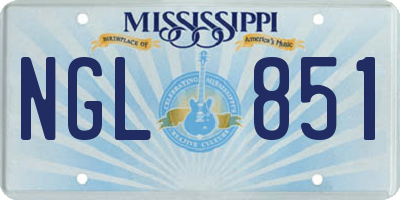 MS license plate NGL851