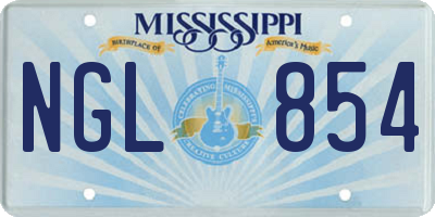 MS license plate NGL854