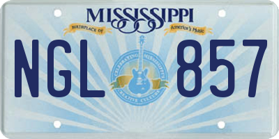 MS license plate NGL857