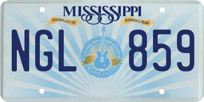 MS license plate NGL859