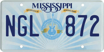 MS license plate NGL872
