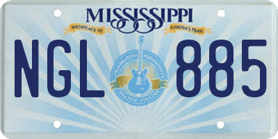 MS license plate NGL885