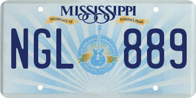 MS license plate NGL889