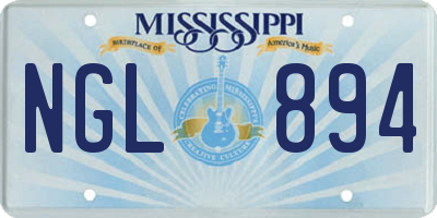 MS license plate NGL894
