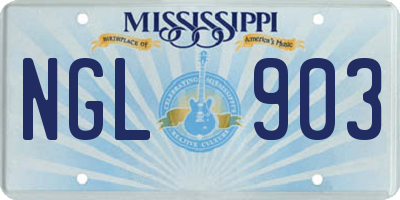 MS license plate NGL903