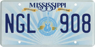 MS license plate NGL908