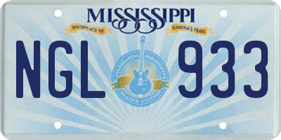 MS license plate NGL933