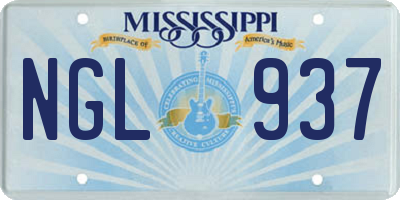 MS license plate NGL937