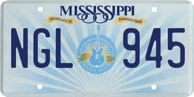 MS license plate NGL945