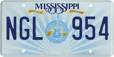 MS license plate NGL954
