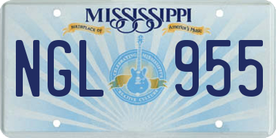 MS license plate NGL955