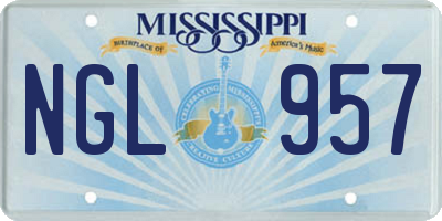 MS license plate NGL957
