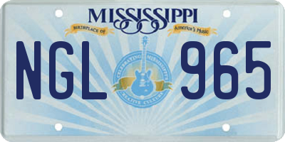 MS license plate NGL965