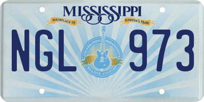 MS license plate NGL973